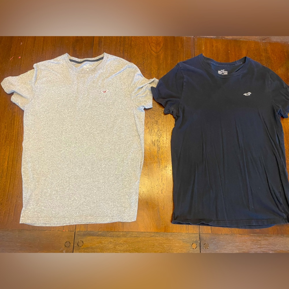 Black and Gray Medium Hollister T-Shirt